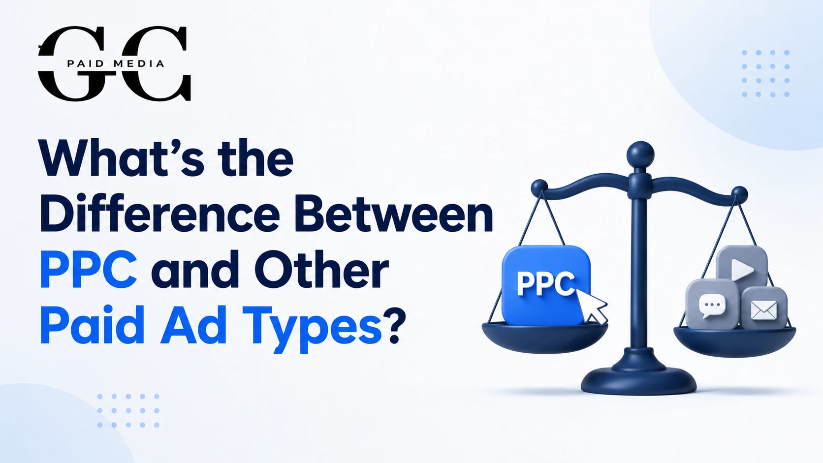 Weighing Scale showing weight difference between PPC and Other Paid Ads Types